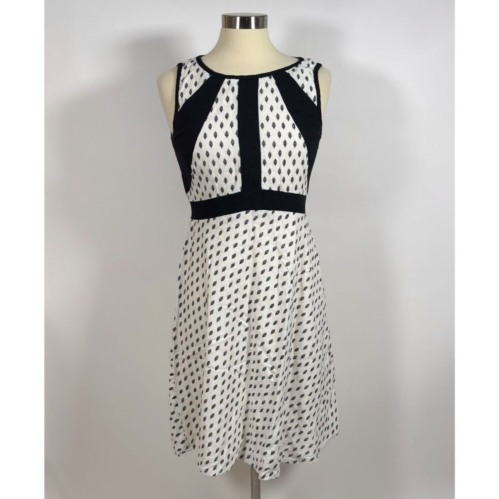 Ivanka Trump Linen Blend Dress Black White - Size 10